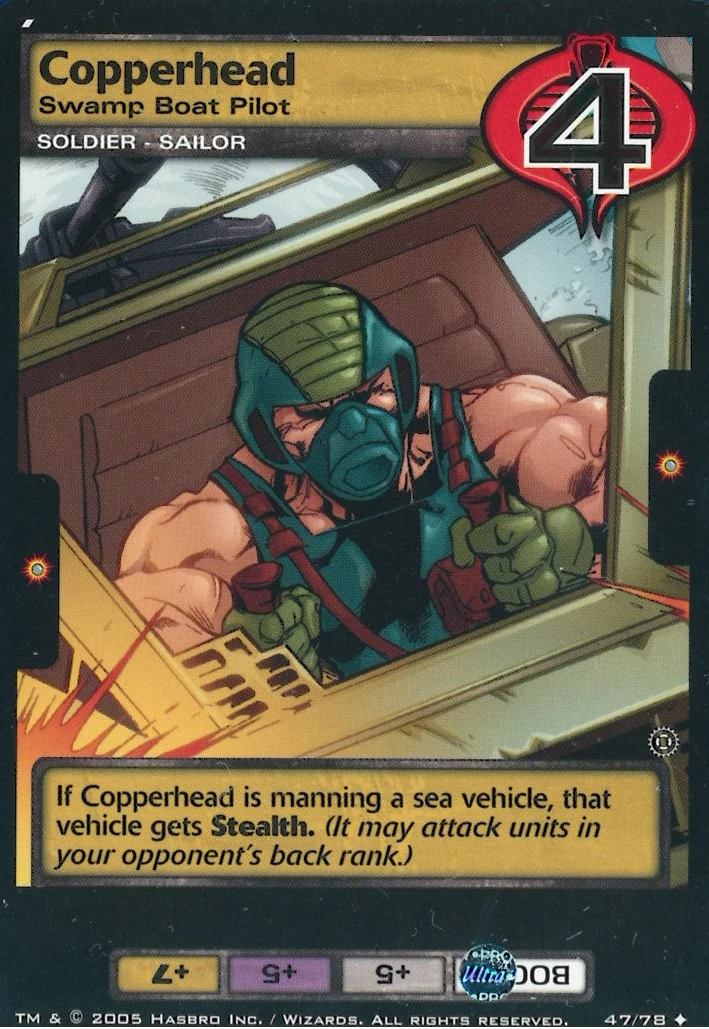 Copperhead Swamp Boat Pilot G.I.Joe TCG Wiki Fandom