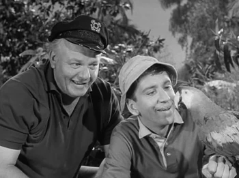Sam the Parrot with the Skipper and Gilligan
