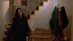 Vlcsnap-2025-09-26-14h01m39s341.png (1.46 MB) The basement staircase seen from the rec room. Note that the right part is covered with a drywall, the space behind it is later revealed to be connected to the bedroom.