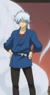 Gintoki in a carpenters uniform in Episode 33