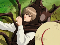 Sougo has a nosebleed after he fell to the tree in Episode 65