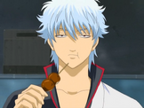 Gintoki eating dango in Episode 66