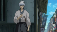 Gintoki with his hair tied up in Episode 245