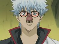 Gintoki wearing Groucho glasses in Episode 58