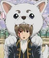 Sadaharu is biting on Sougo's head in Episode 125