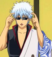 Gintoki wearing Hasegawa glasses in Episode 74