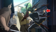 Hijikata Episode 267.png (1 MB) Hijikata fighting with Jouishishi while holding onto the battery in Episode 267