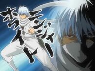 Gintoki as Ninja White in Episode 44