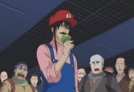 Katsura disguising as Super Mario during the event of Owee Arc