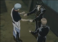 Handcuffed Gintoki and Hijikata a second time when Hijikata asked for key to unlock the 1st handcuff in Episode 166