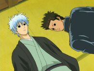 Gintoki and Kondou who lost their memories due to Otae's overcook food in Episode 31