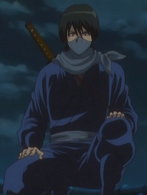 Yamazaki disguised in a ninja outfit