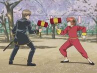 Sougo and Kagura continued they fight in Episode Jump Festa Anime Tour 2005