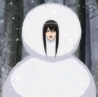 Katsura as a snowman in Episode 237