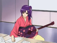 Tsuu writes down lyrics for her new song in Episode 124