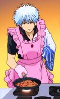 Gintoki as a "Another day of cooking" show host in Episode 14