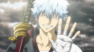 Gintoki hace su entrada en el arco Benizakura