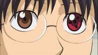 Shinpachi has a Sharingan in his left eye in Episode 209