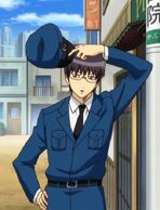 Shinpachi disguised as a policeman in Episode 241