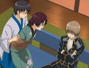 Shinpachi, Kirie and Sougo Episode 186