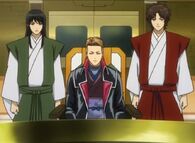 Sakamoto, Katsura Kotarou, and Hitotsubashi Nobu Nobu negotiating with the Altana Liberation Army