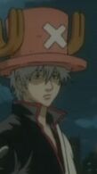 Gintoki wearing Chopper's hat from One Piece in Episode 86