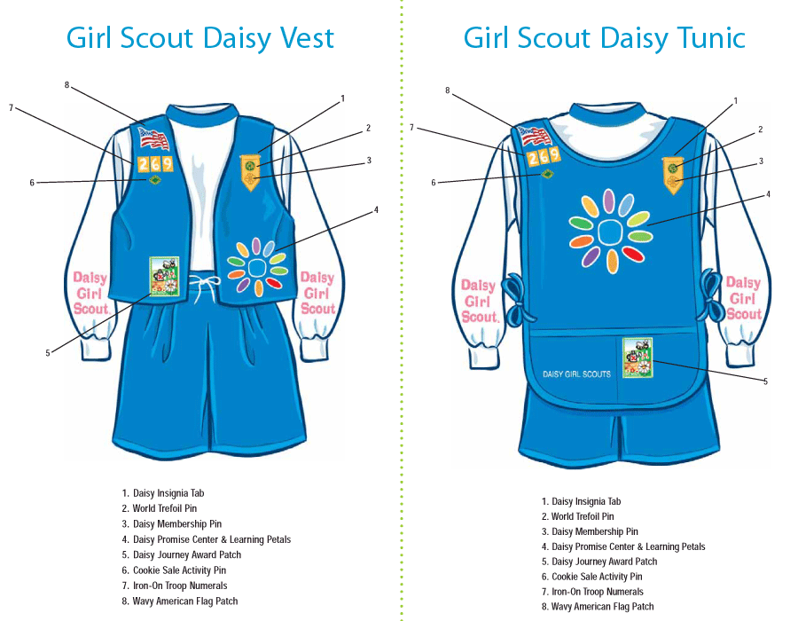 girl scout daisy petals placement