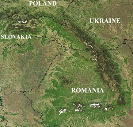 Где находится карпаты на карте