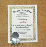 Lucas Friar's Entry - Austin Roundup Rodeo