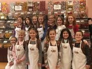 Julianne and her Brownie troop at Chocolate Works in 2017