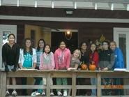 Melanie and her Girl Scout Troop on a camping trip in the fall of 2008