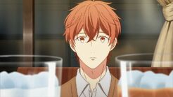 Mafuyu looking at the glasses