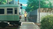 Mafuyu waiting for the train to stop