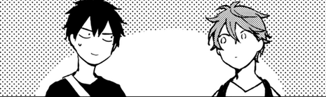Ritsuka and Mafuyu look at each other manga