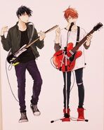 Ritsuka and Mafuyu with guitars