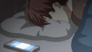 Mafuyu with his head in the pillow