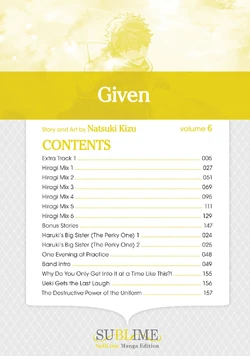 Table of contents (SuBLime)