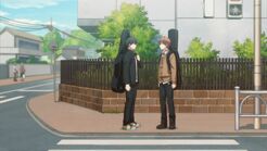 Ritsuka meeting Mafuyu at the crosswalk