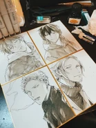 Sketches of the main Given cast