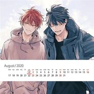 Given Calendar 2020 Mafuyu & Ritsuka August page