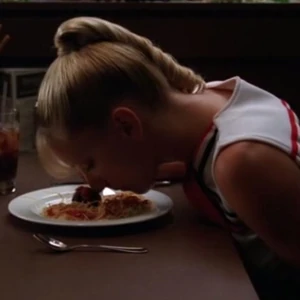 Brittany pushing meatball