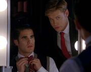  giving Blaine some much-needed "bowtie" advice.