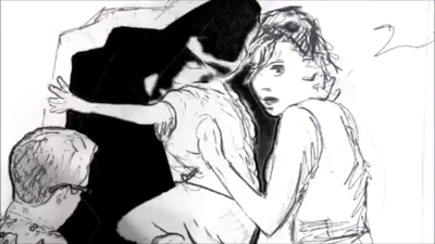 Santana & Artie Sketch photo from the Music Video Take On Me