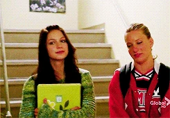 Britt talking to Marley in the hallway