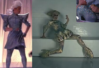 Kurt: Alexander McQueen outfit from "Bad Romance" video.