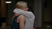 Brittany && Santana Hug