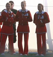 Brittany, Santana and Quinn in The Sue Sylvester Shuffle