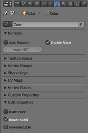 G3D support Blender panel