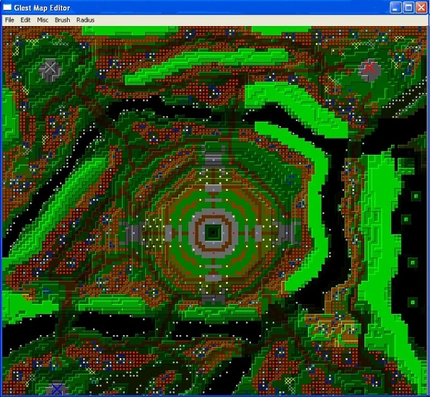 The editor with the map 'The Ruins' loaded