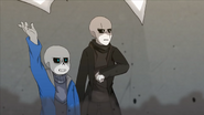Sans and Gaster while the rocks fall